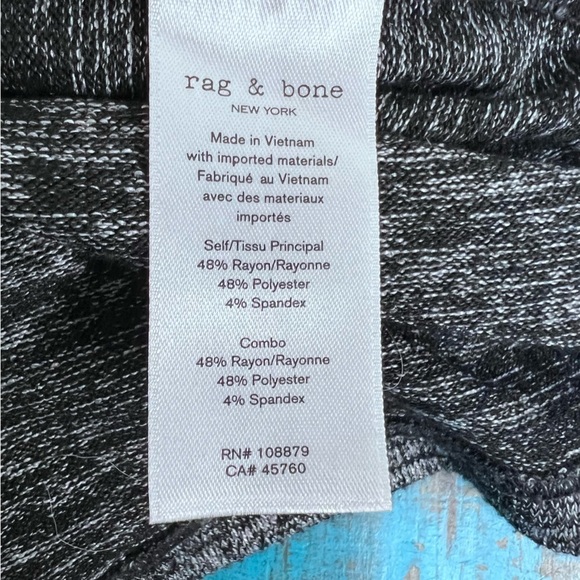 Rag & Bone Grey Heathered Lightweight Vneck Short Sleeve Shirt Size XS - Picture 9 of 9